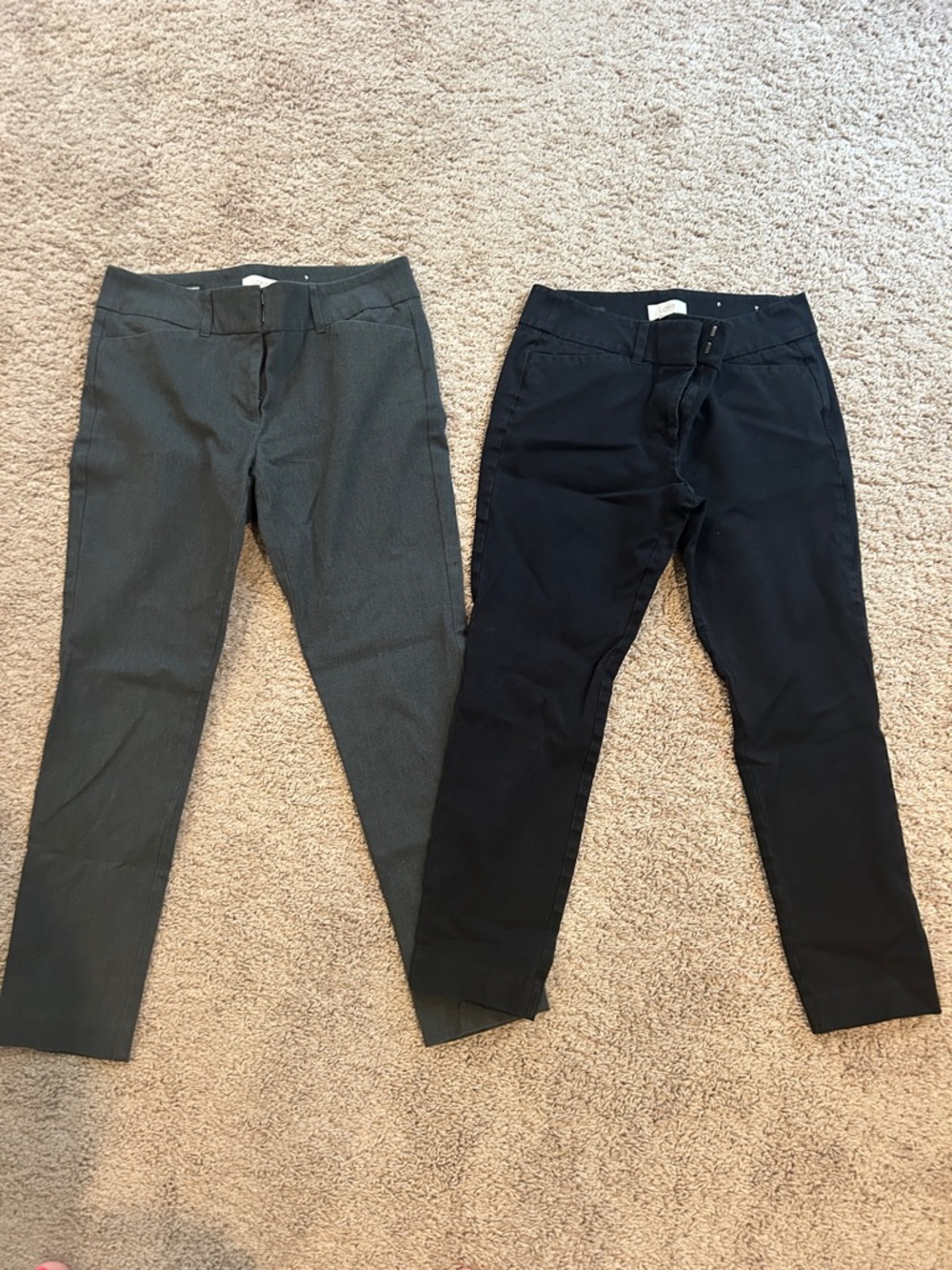 Loft- Two-Pair Women's Dress Pants - Charcoal Gray & Black